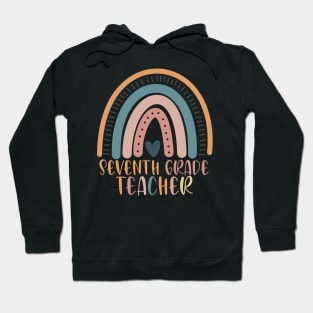 Boho Rainbow Seventh Grade Teacher Kinder Back to School Hoodie